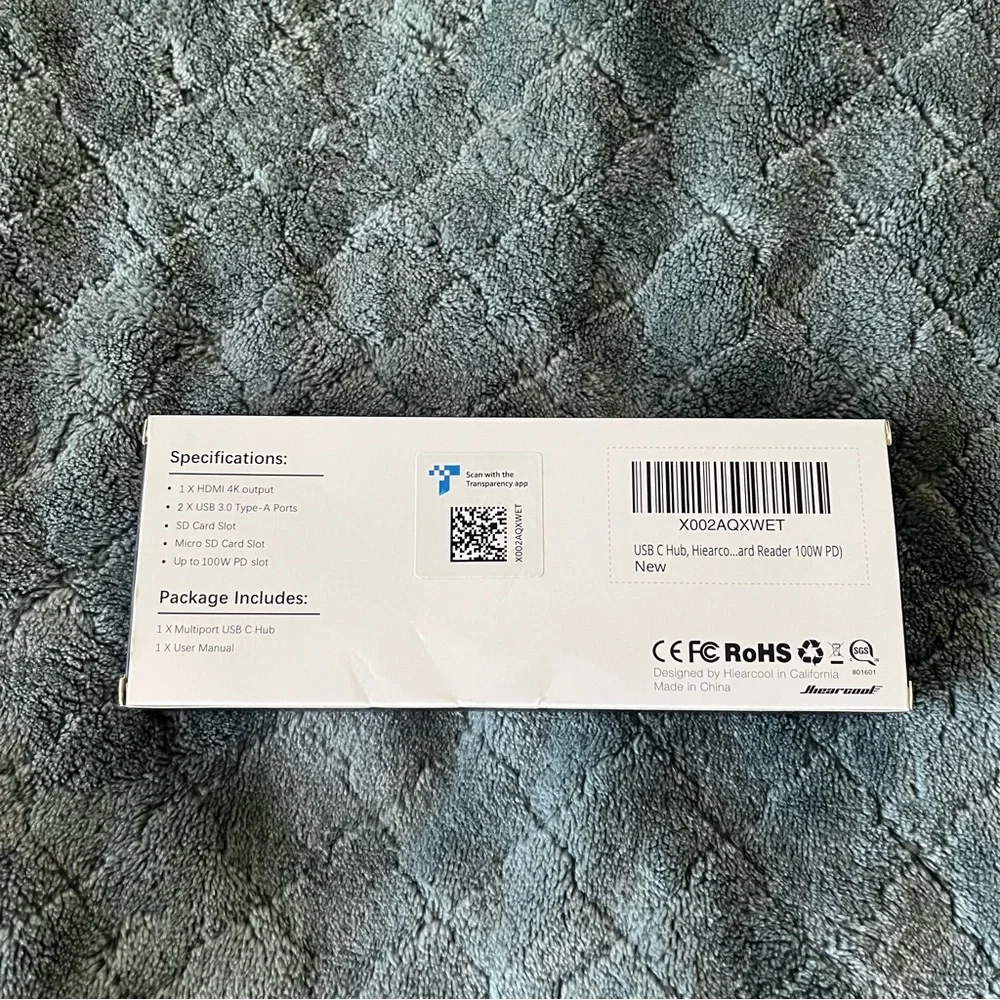 USB-C Hub Adapter – HDMI, USB, SD Card‎ – New in Box